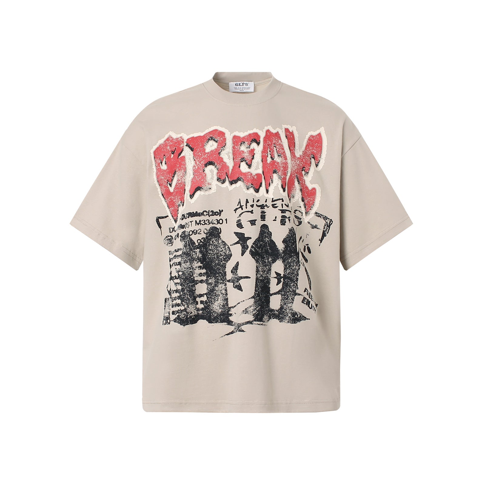American-style Street Hip-hop Rock Band Letter-printed Short-sleeve Shirt
