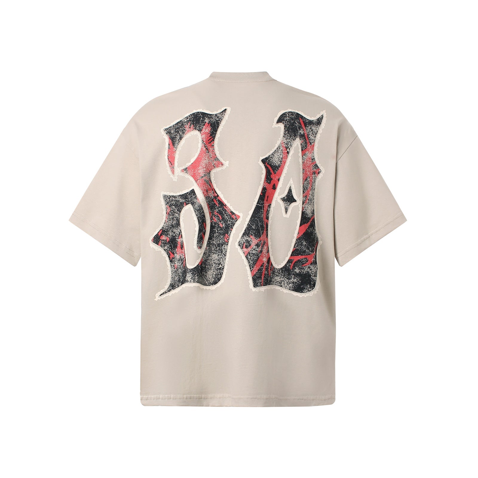 American-style Street Hip-hop Rock Band Letter-printed Short-sleeve Shirt