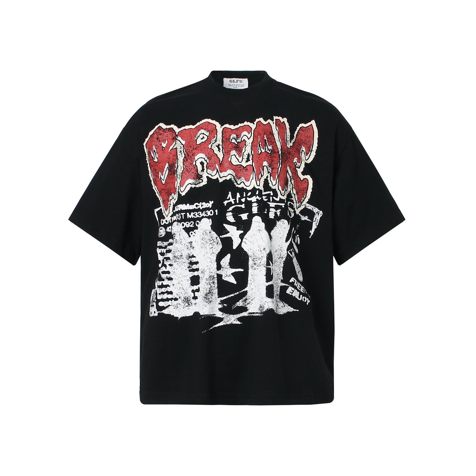 American-style Street Hip-hop Rock Band Letter-printed Short-sleeve Shirt